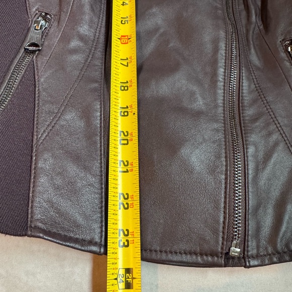 Marc New York Moto Jacket Genuine Leather Brown Soft Biker Classic Timeless M - Picture 14 of 16